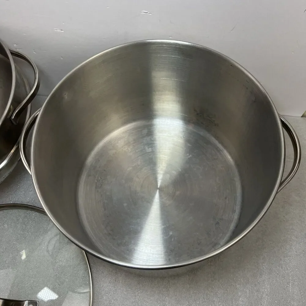 Culinary Essentials 18/10 Stainless Steel Tri-Ply 10 QT Stockpot Steamer Pot Set